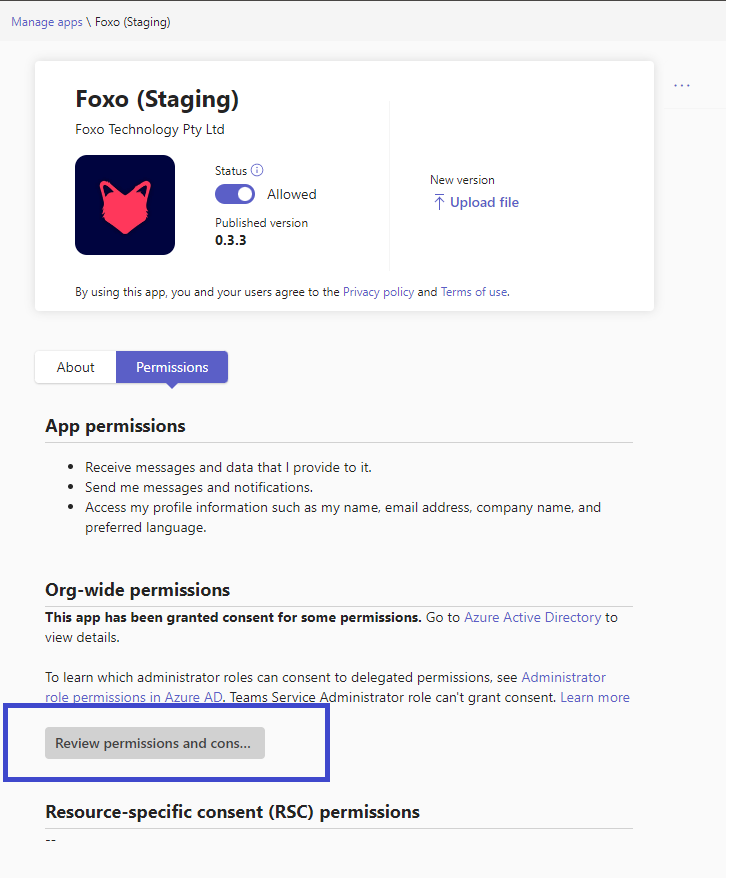 Admin Setup Guide: Install Foxo in MS Teams (from Zip)